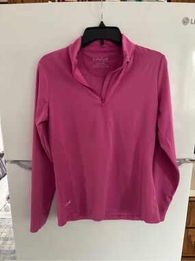 Barstool Golf Women's Pink Quarter-Zip Performance Pullover